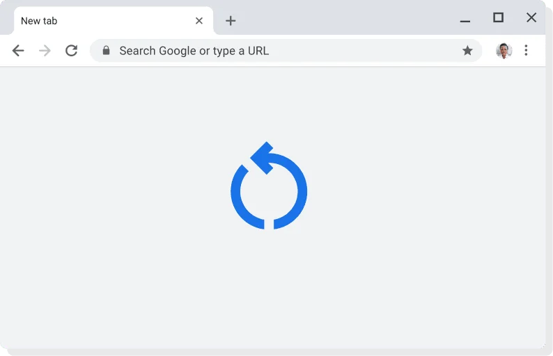 Chrome UI with applying update icon